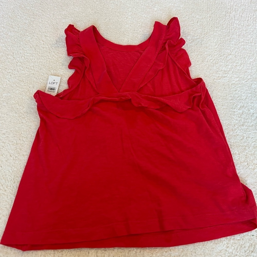 NWT Loft Ruffle Apron Back Tank - Picture 4 of 4